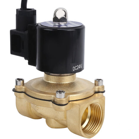 Électrovanne en laiton G1" normalement fermée 24V DC, action directe pour usage industriel, 250-25 2A