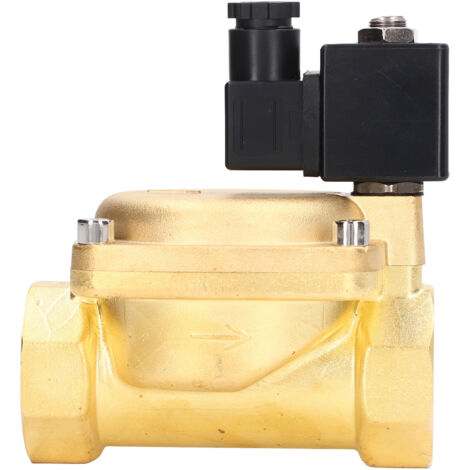Électrovanne en laiton normalement fermée, 2 positions, haute pression G2in pour Air et eau, AC220V.
