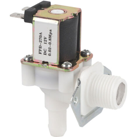 Électrovanne en plastique DN15 G1/2 CC 12 V, normalement fermée, avec interrupteur d'entrée d'eau