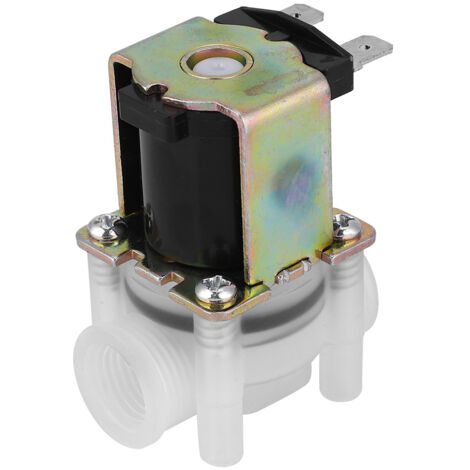 Électrovanne en plastique G1/4 pouces NC, entrée d'eau normalement fermée AC 220V.