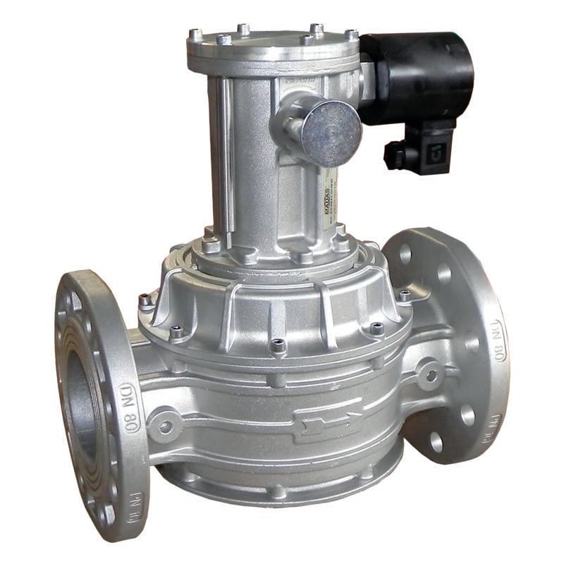 Electrovanne gaz à réarmement manuel normalement fermée 6 bar DN65 PN16 Classe a