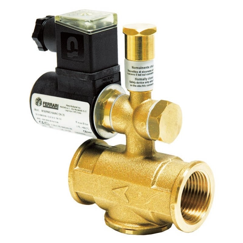 Electrovanne gaz à réarmement manuel, normalement ouverte/fermée 6 bar 3/4'230vac