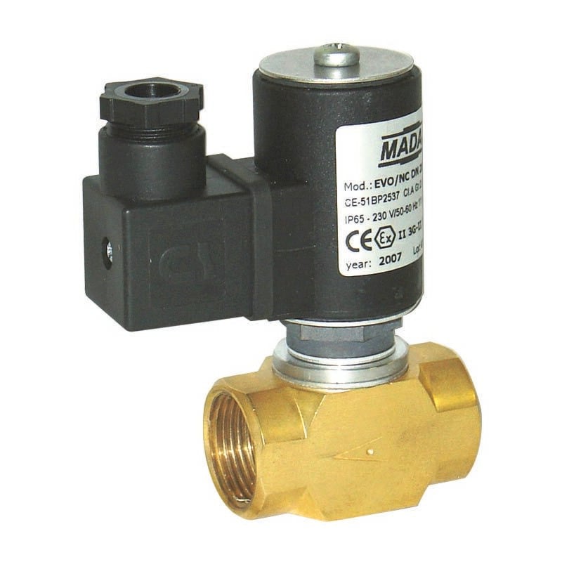 Electrovanne gaz normalement fermée avec réarmement automatique 200 mbar 230vac