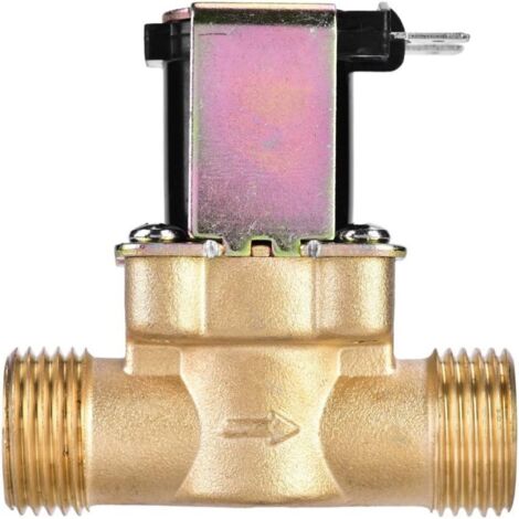 Électrovanne - Laiton - 1/2 Pouces - Normalement Fermée - 24 V DC - Pour Contrôle de Flux d'Eau - 1 Pièce