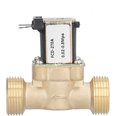 Électrovanne magnétique en laiton G1/2, 24V DC, normalement fermée pour régulation automatique de l'eau sous pression