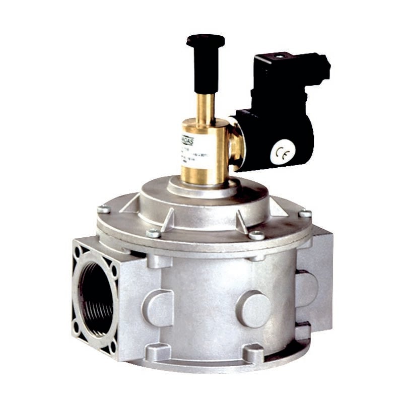 Electrovanne gaz à réarmement manuel normalement ouverte 500 mbar 2' 160 mm avec bobine