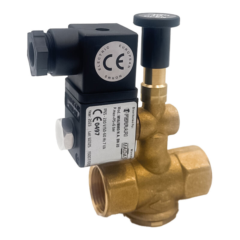 Electrovanne manuelle de gaz ouverte pour réarmement dn20-3/4 'ff pe 6bar m16/rmo na