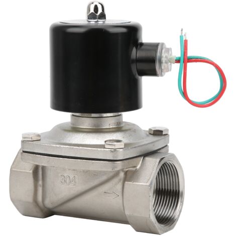 Électrovanne NC en acier inoxydable à action directe 2W-400-40B filetage femelle G1 1/2 po AC220V
