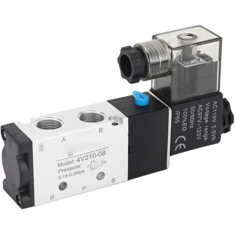 Electrovanne Pneumatique 5/2, 4V210-08, Commande Cylindre, 110V AC, Valve Inversion
