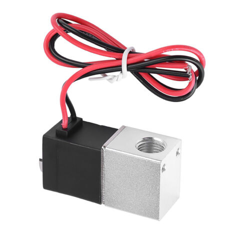 Électrovanne pneumatique aluminium 2 voies normalement fermée 1/4" 12V DC