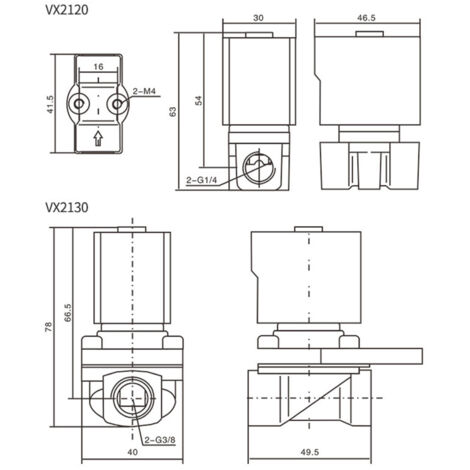 Électrovanne pneumatique normalement fermée AC220V pour eau et air