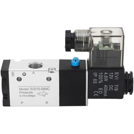 Électrovanne pneumatique NPT 1/4 pouces, 2 positions, 3 voies, IP65, alimentée par air, DC12V.