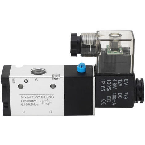 Électrovanne pneumatique NPT 1/4 pouces, 2 positions, 3 voies, IP65, alimentée par air, DC12V.