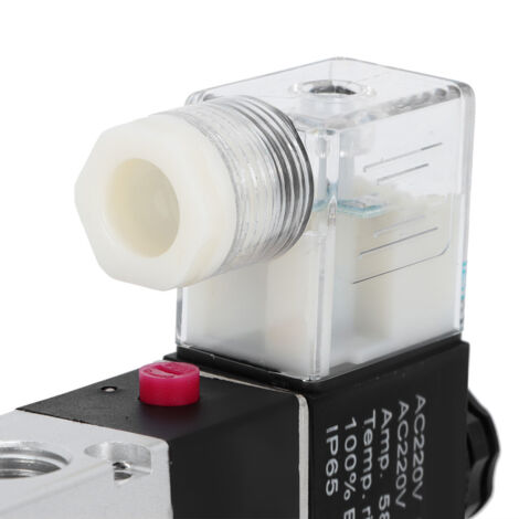 Electrovanne Pneumatique Professionnelle 4V210-08 à 5 Voies en Alliage d'Aluminium Solenoid Valve pour Système de Pression de Gaz 220V