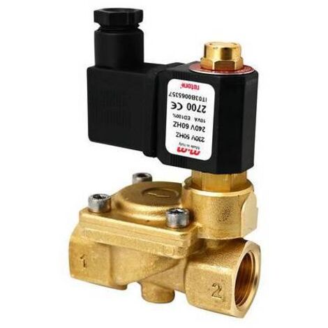 électrovanne pour eau normalement ouverte avec bobine et connecteur mem