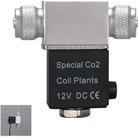 Électrovanne pour regulateur de systeme de CO2 d'aquarium Sortie cc 12V Connecter un tube 46mm ou un compteur a bulles Double tete sans bruit Version basse temperature,modele: Prise Double Head-EU