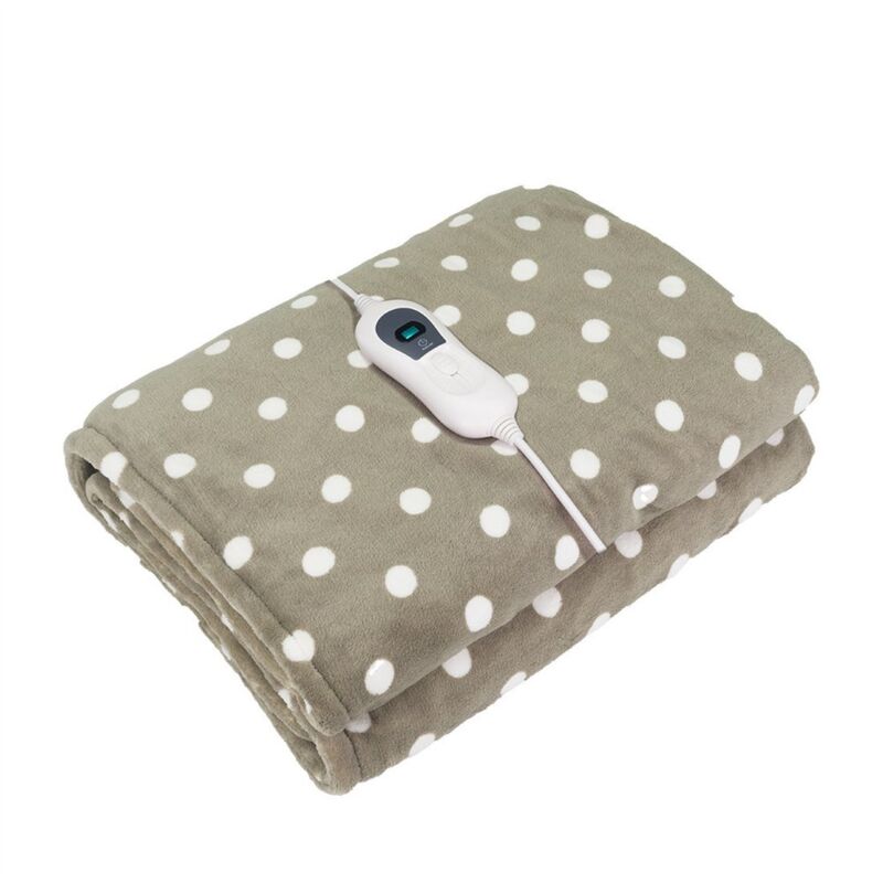 Couverture chauffante à pois Pinilla 120 W 160 x 120 cm 3 niveaux, amovible et lavable