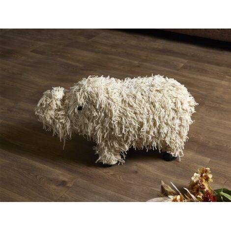 Elefant aus Pappmaché und weißer Wolle, 33 cm. 69 x 29 x 33 cm