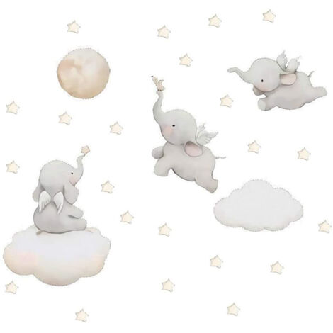 Elefanten-Wandtattoos für Kinderzimmer – Kreative PVC-Aufkleber fürs Schlafzimmer