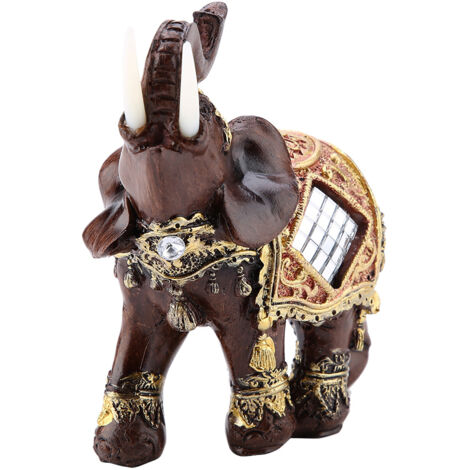 Elefantenfigur aus Holz, Feng-Shui-Glücksbringer, Heimdekoration, Geschenk für Wohlstand (Größe M)
