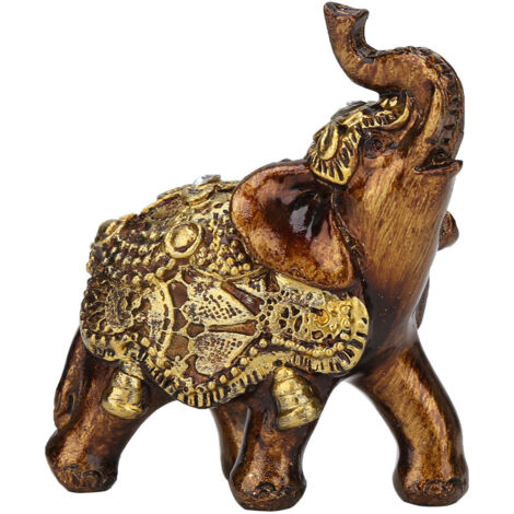 Elefantenfigur aus Kunstharz, goldfarbener Holz-Look, TV-Ständer/Wohnzimmermöbel im europäischen Stil