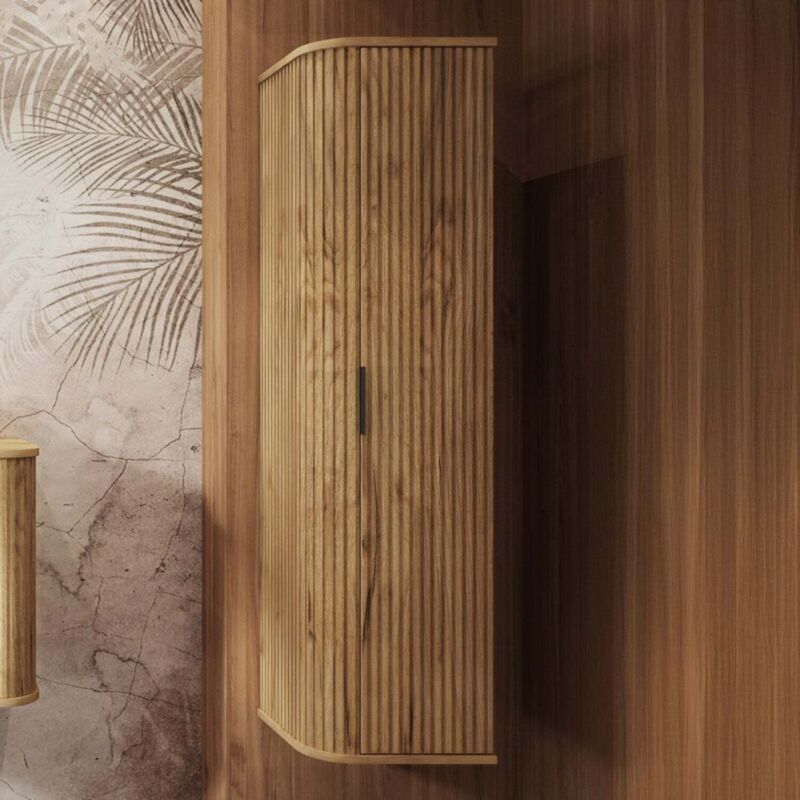 Rodan Fabryka Mebli Elegance Glamour Style Tall Bathroom Cabinet - Gold Craft Oak