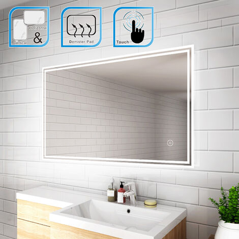 main image of "ELEGANT 1000 x 600mm Backlit LED Illuminated Bathroom Mirror with Light Sensor + Demister"