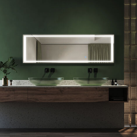 ELEGANT 1500 x 400 mm Full Length Mirror LED Illuminated Dressing Mirror with 3 Lights Changing Modesand Smart Touch Switch Wall Mounted/ FLoor Standing Mirror