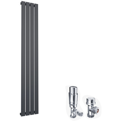 ELEGANT 1600 x 300 mm Vertical Steel Radiator Anthracite Double Flat Panel Column Tall Upright Central Heating Radiators