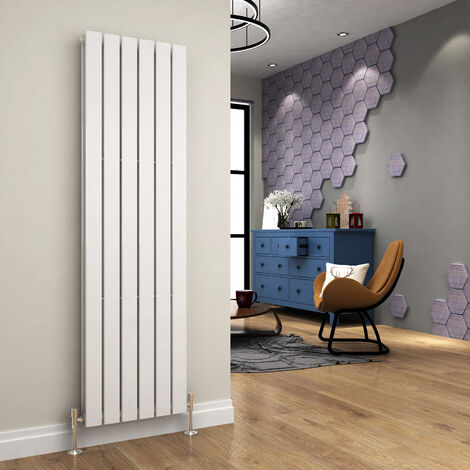 ELEGANT 1600 x 456mm White Designer Radiator Vertical Flat Panel Double Panel Rad