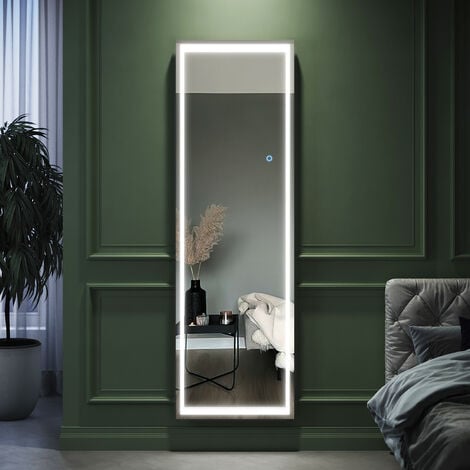 ELEGANT 1600 x 500 mm FLoor Standing Full Length Mirror with LED lights Dressing Mirror 3 Dimming Color Modes and Smart Touch Switch Wall Mounted Mirror