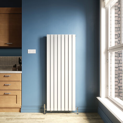 ELEGANT 1600x608mm Vertical Designer Double Flat Panel Column Radiator White Central Heating