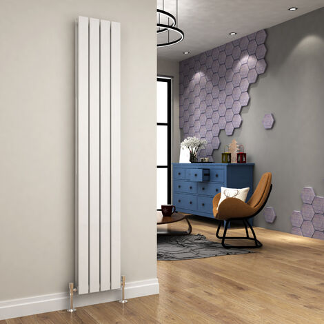 ELEGANT 1800 x 304mm White Designer Radiator Vertical Flat Panel Double Panel Rad