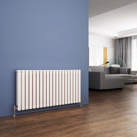 ELEGANT 600 x 1180mm White Designer Radiator Horizontal Oval Column Panel Double Panel Rad