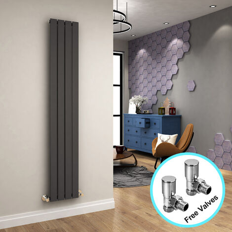 ELEGANT 600 x 1360 mm Anthracite Designer Radiator Horizontal Column Radiator Heater Double Flat Panel