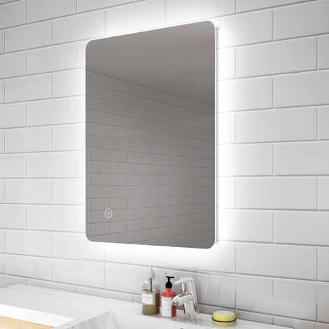 ELEGANT 700 x 500 mm Modern Backlit Illuminated LED Bathroom Mirror Light with Touch Sensor Vertical Horizontal