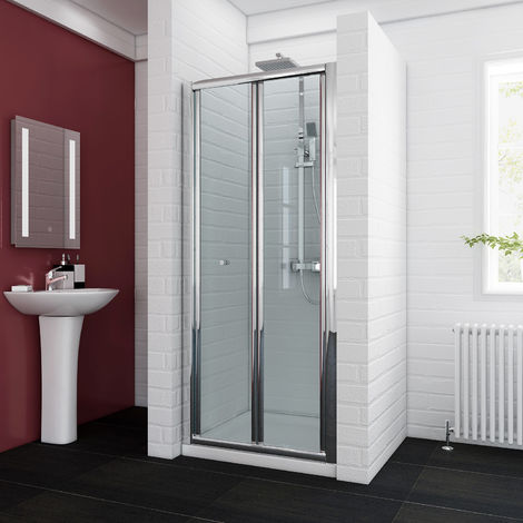 700mm Bifold Glass Shower Enclosure Reversible Folding Shower Cubicle Door 