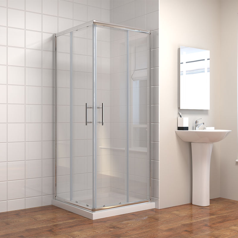 760 x 700 mm Sliding Corner Entry Shower Enclosure Door Cubicle - Elegant