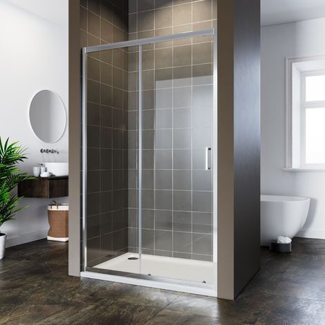 ELEGANT Bathroom Rectangular Cubicle Sliding Shower Enclosure Reversible 6mm Screen Door 1000mm