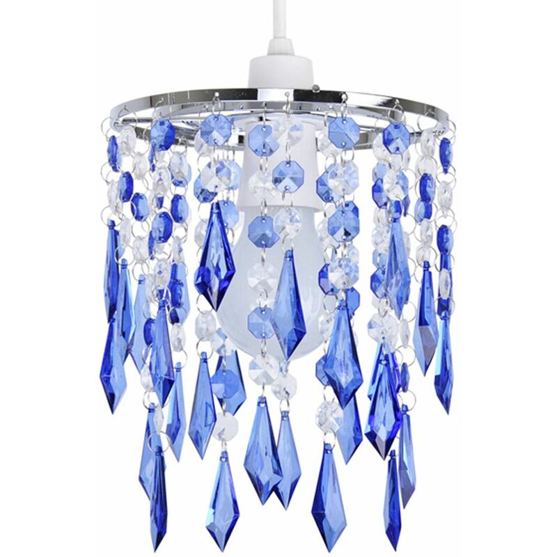 Elegant Chandelier Ceiling Pendant Light Shade With Beautiful Acrylic Jewel Droplets