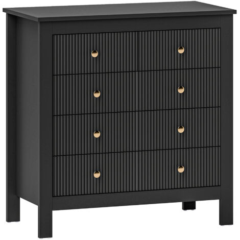 Elegant Chest of Five Drawers - Black
