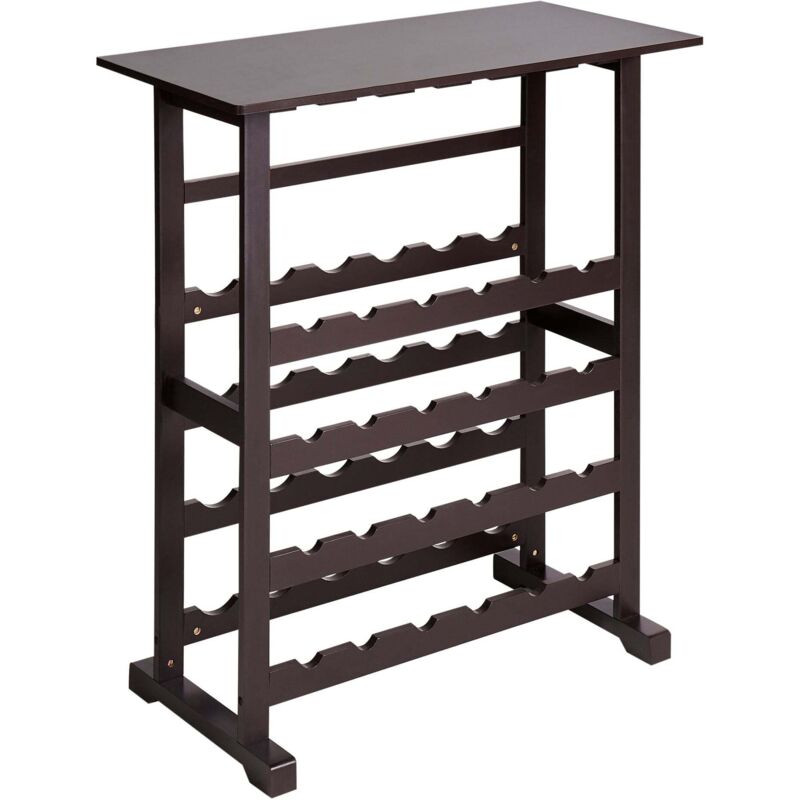 Beliani - Elegant Classic Wine Rack mdf for Bottles and Glasses Dark Brown Rowley