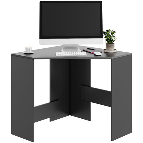 main image of "ELEGANT Corner Computer Desk Home Study Office Workstation Table Laptop Gaming Desktop Black"