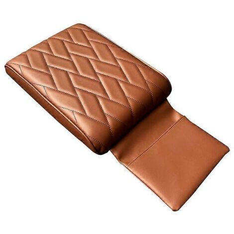 Élégant coussin d'accoudoir pour console centrale de voiture, en cuir PU marron, sept lignes, tapis de protection intérieur matelassé, couverture pour véhicule confort.