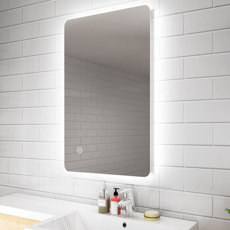 Bathroom led on sale mirror battery