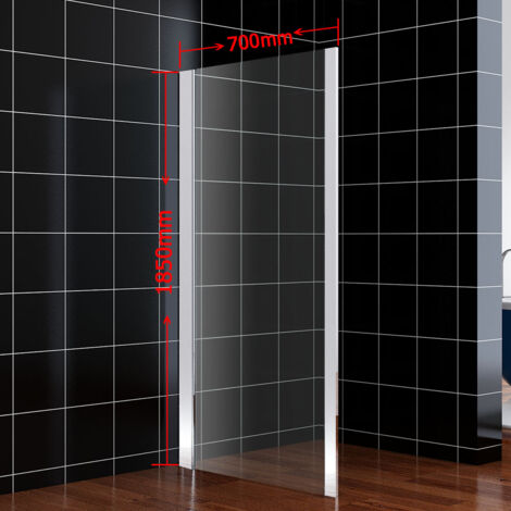ELEGANT Frameless Side Panel For Shower Enclosure 6mm Safety Tempered Glass Bathroom Modern 700mm