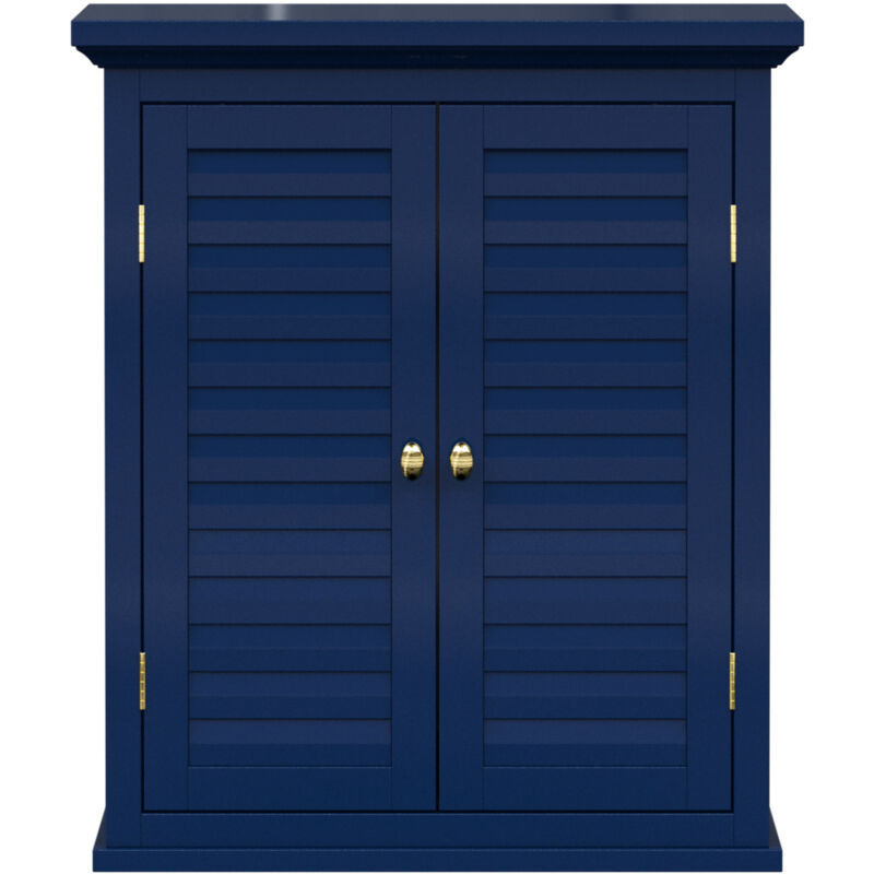 Teamson Home - Elegant Home Fashions Armoire Murale 2 Portes Lamelles Bleu Marine