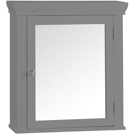 main image of "Elegant Home Fashions Bathroom Stratford Wooden Mirrored Medicine Cabinet Grey EHF-6544G"