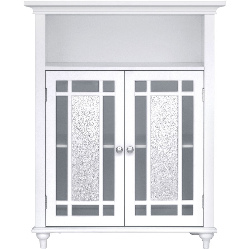 Bathroom Windsor Double Door Floor Cabinet White ELG-529 - Elegant Home Fashions