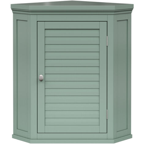 TEAMSON HOME Elegant Home Fashions Glancy Eck Wandschrank abnehmbar Salbeigrün Lamellentür
